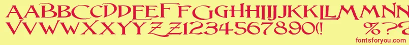 LightfootW Font – Red Fonts on Yellow Background