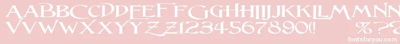 フォントLightfootW – ピンクの背景に白い文字