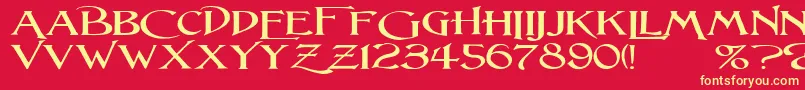 LightfootW Font – Yellow Fonts on Red Background