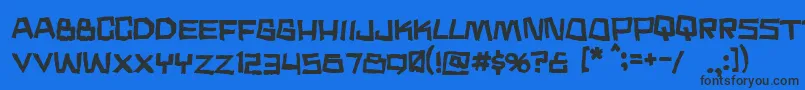 Noodlesoup-Schriftart – Schwarze Schriften auf blauem Hintergrund