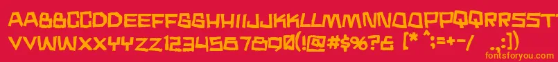 Noodlesoup Font – Orange Fonts on Red Background