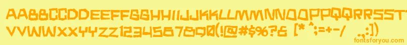 Noodlesoup Font – Orange Fonts on Yellow Background