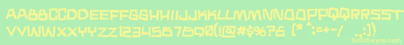 Шрифт Noodlesoup – жёлтые шрифты на зелёном фоне