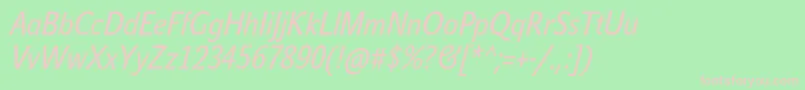 JohnsanscondWhiteProBoldItalic Font – Pink Fonts on Green Background