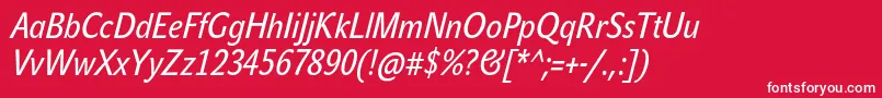 JohnsanscondWhiteProBoldItalic Font – White Fonts on Red Background