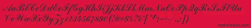 Commercialscrdee-Schriftart – Schwarze Schriften auf rotem Hintergrund