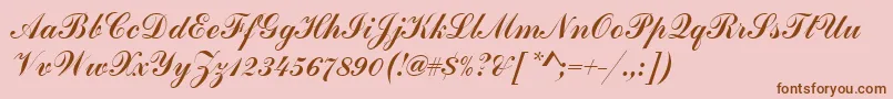 Commercialscrdee Font – Brown Fonts on Pink Background