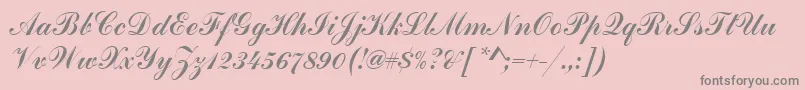 Commercialscrdee-Schriftart – Graue Schriften auf rosa Hintergrund