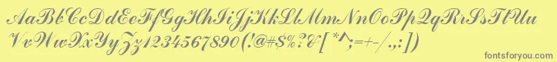 Commercialscrdee Font – Gray Fonts on Yellow Background