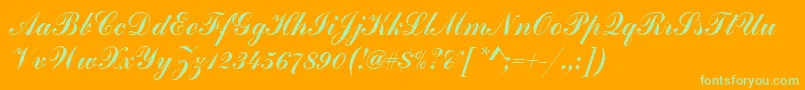 Commercialscrdee Font – Green Fonts on Orange Background