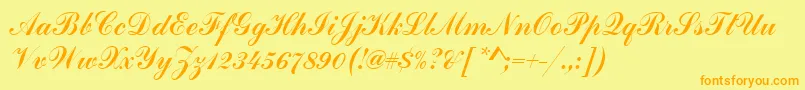 Commercialscrdee Font – Orange Fonts on Yellow Background