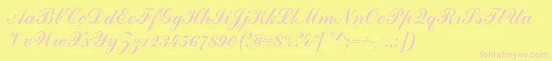 Commercialscrdee Font – Pink Fonts on Yellow Background