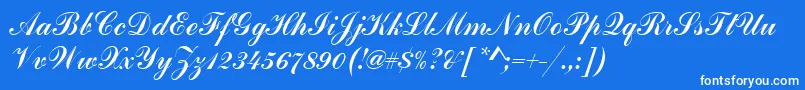 Commercialscrdee Font – White Fonts on Blue Background