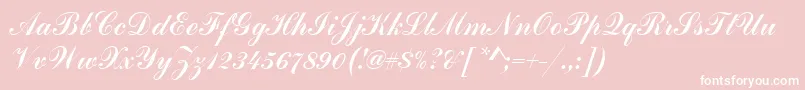 Commercialscrdee-Schriftart – Weiße Schriften auf rosa Hintergrund