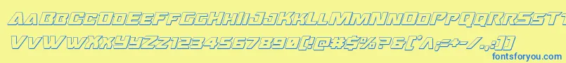 Oceanicdrift3Dital Font – Blue Fonts on Yellow Background