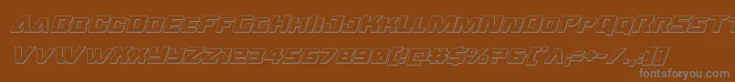 フォントOceanicdrift3Dital – 茶色の背景に灰色の文字