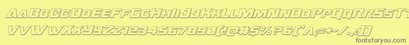 Oceanicdrift3Dital Font – Gray Fonts on Yellow Background