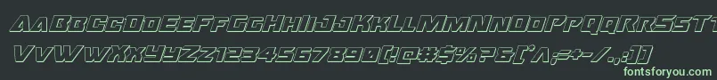 フォントOceanicdrift3Dital – 黒い背景に緑の文字