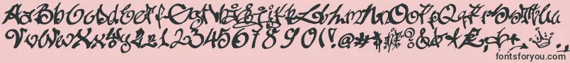 Tagging Font – Black Fonts on Pink Background