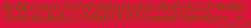 フォントTagging – 赤い背景に茶色の文字