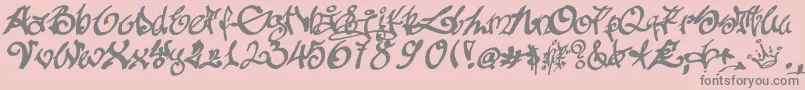 Tagging Font – Gray Fonts on Pink Background