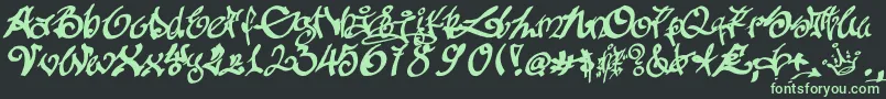 Tagging Font – Green Fonts on Black Background