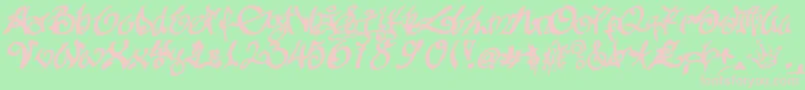 fuente Tagging – Fuentes Rosadas Sobre Fondo Verde