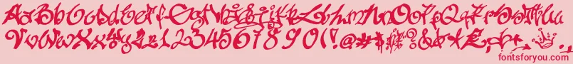 Tagging Font – Red Fonts on Pink Background