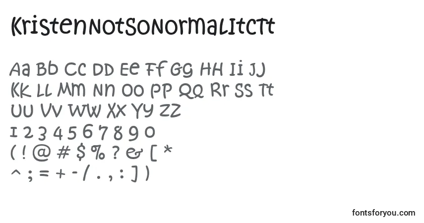 Schriftart KristenNotSoNormalItcTt – Alphabet, Zahlen, spezielle Symbole