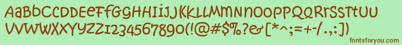 KristenNotSoNormalItcTt Font – Brown Fonts on Green Background