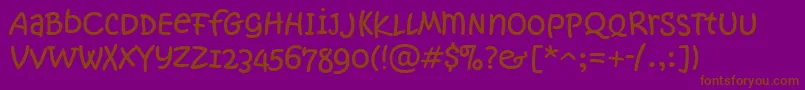 KristenNotSoNormalItcTt-Schriftart – Braune Schriften auf violettem Hintergrund