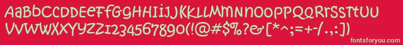 KristenNotSoNormalItcTt Font – Green Fonts on Red Background