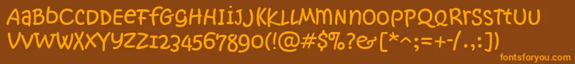 KristenNotSoNormalItcTt Font – Orange Fonts on Brown Background