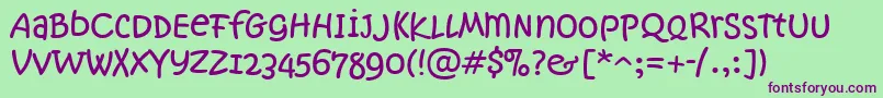 KristenNotSoNormalItcTt Font – Purple Fonts on Green Background