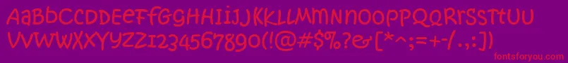 KristenNotSoNormalItcTt Font – Red Fonts on Purple Background