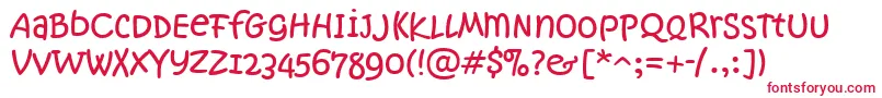 KristenNotSoNormalItcTt Font – Red Fonts on White Background