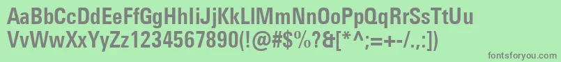 Шрифт UniversNextProBoldCondensed – серые шрифты на зелёном фоне