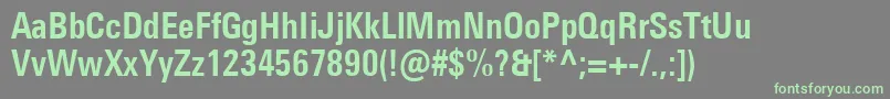UniversNextProBoldCondensed-fontti – vihreät fontit harmaalla taustalla