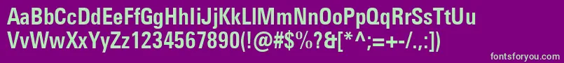 UniversNextProBoldCondensed Font – Green Fonts on Purple Background
