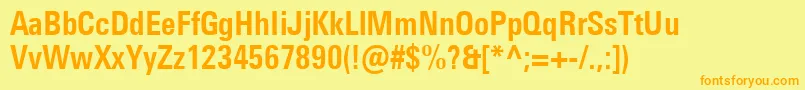 UniversNextProBoldCondensed Font – Orange Fonts on Yellow Background