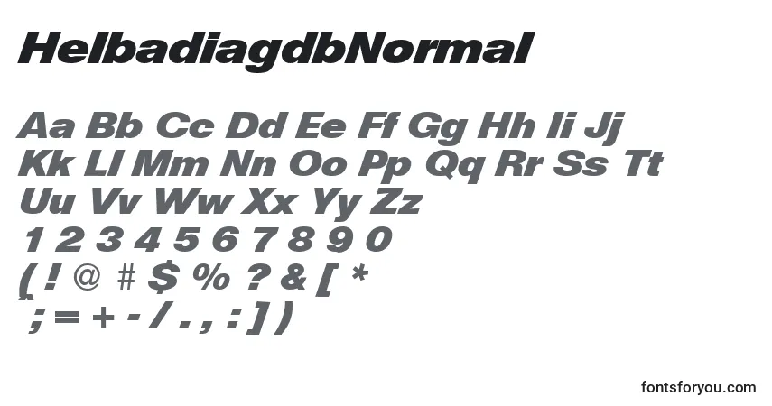 Police HelbadiagdbNormal - Alphabet, Chiffres, Caractères Spéciaux