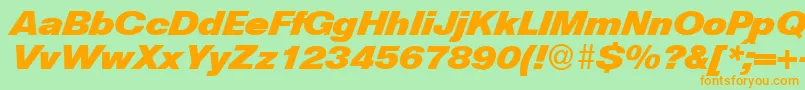 HelbadiagdbNormal Font – Orange Fonts on Green Background