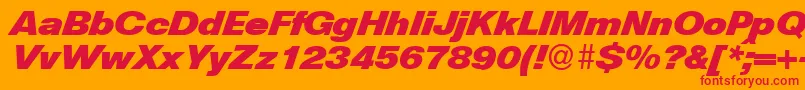 HelbadiagdbNormal Font – Red Fonts on Orange Background