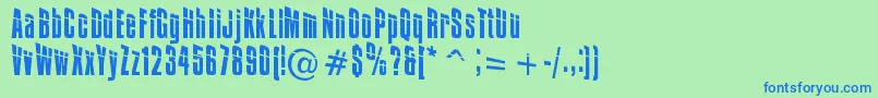 Impossible0Plus30 Font – Blue Fonts on Green Background
