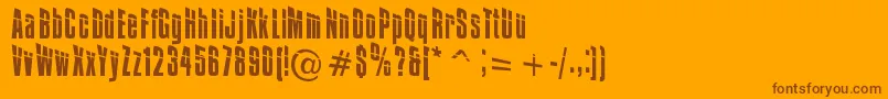 Czcionka Impossible0Plus30 – brązowe czcionki na pomarańczowym tle