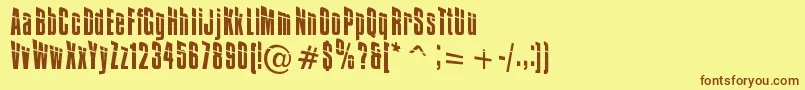 Impossible0Plus30 Font – Brown Fonts on Yellow Background