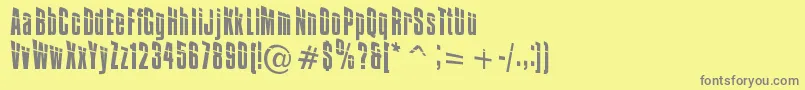 Impossible0Plus30-fontti – harmaat kirjasimet keltaisella taustalla
