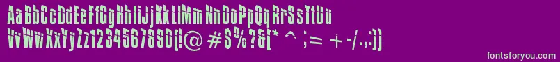 Impossible0Plus30 Font – Green Fonts on Purple Background