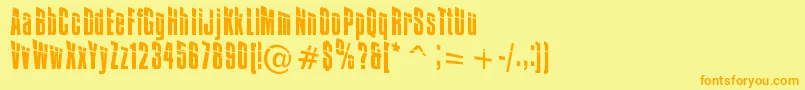 Fonte Impossible0Plus30 – fontes laranjas em um fundo amarelo