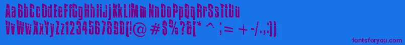 Impossible0Plus30 Font – Purple Fonts on Blue Background